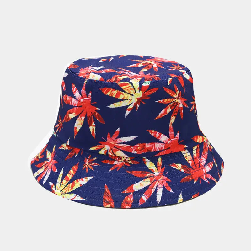 Weed Leaf Print Bucket Hats