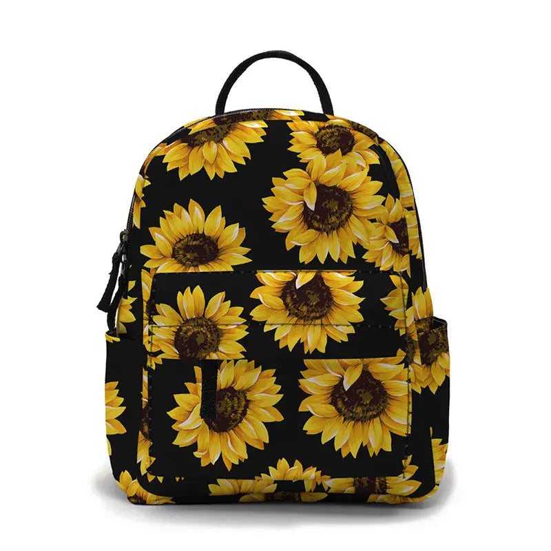 Sunflower Print Mini Backpack