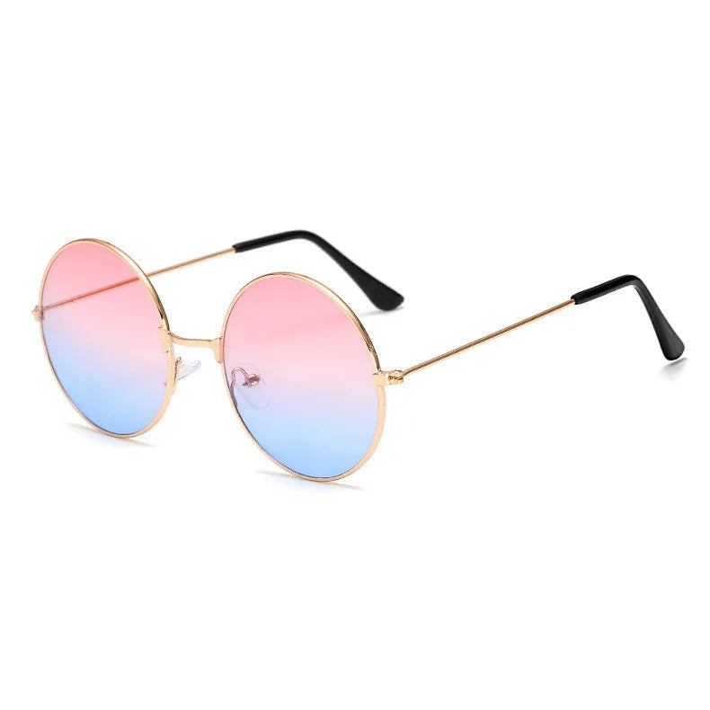 Classic Retro Mirrored Round Metal Sunglasses