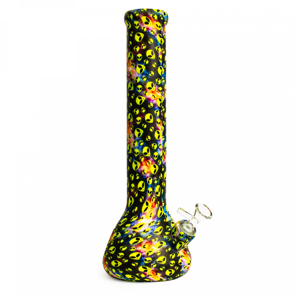 LIT Silicone 13.5" Beaker Bong W/ Glass Downstem & Pull out