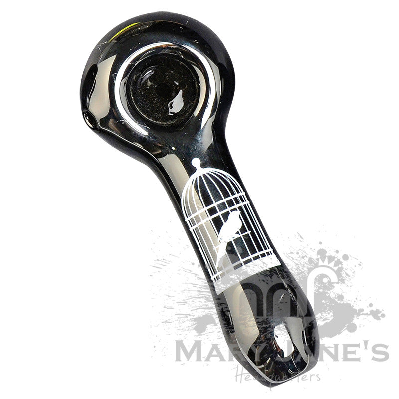 Red Eye Glass Monochrome Tattoo Glass Hand Pipes - Cage