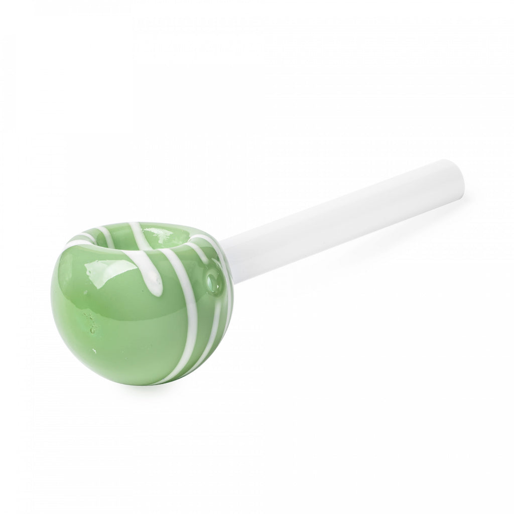 Red Eye Glass 4" Long Lollipop Hand Pipe - Green Apple