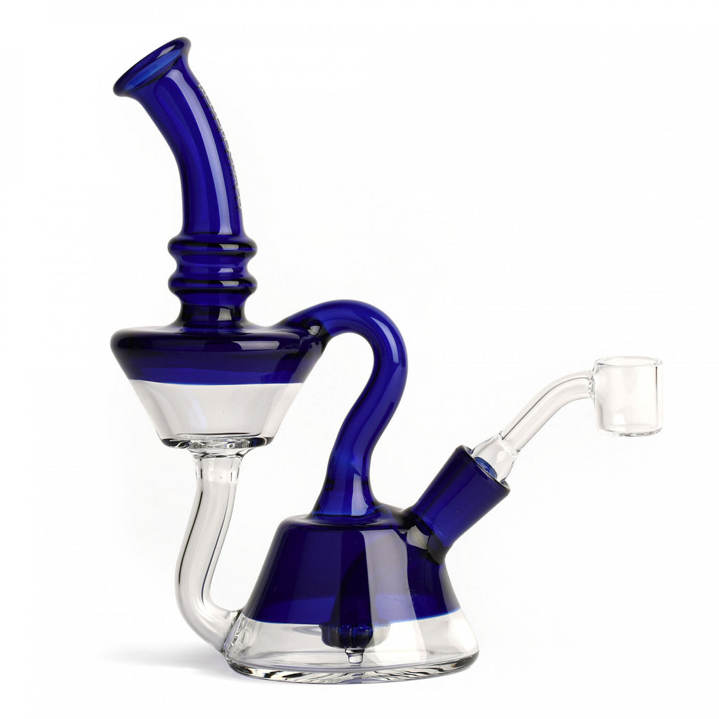 Red Eye Glass 7.5" Waterton Recycler Dab Rig - Blue