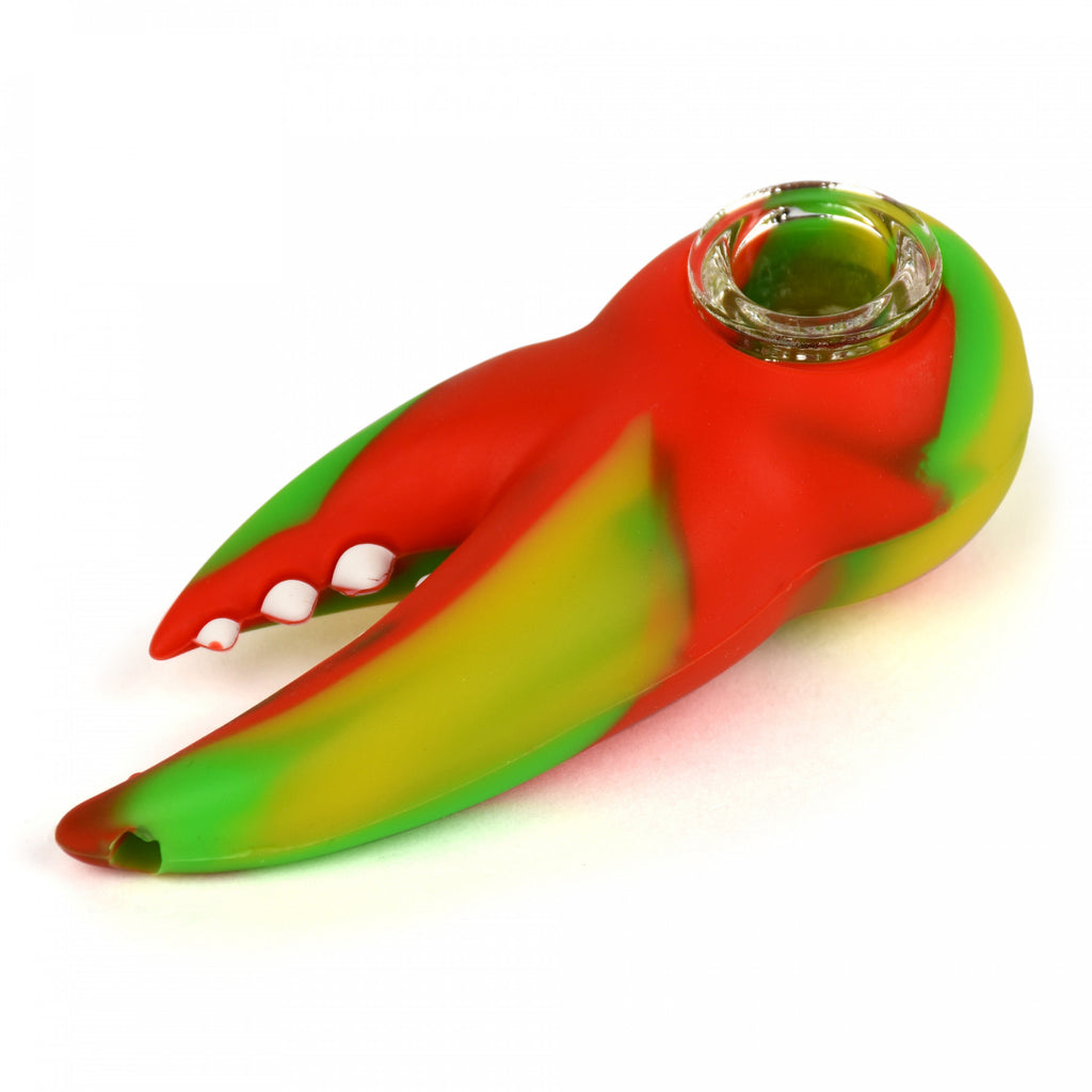 LIT™ Silicone 3.75" Lobster Claw Hand Pipe rasta