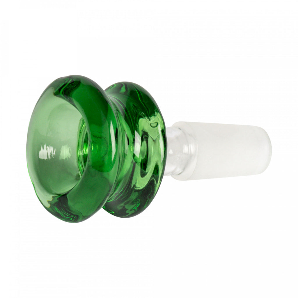 Glass Solid Colour Barrel Pull Out Bong Bowl - 19mm- Green