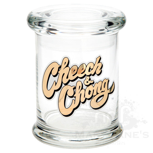 Cheech And Chong Gold Logo Pop Top Jar