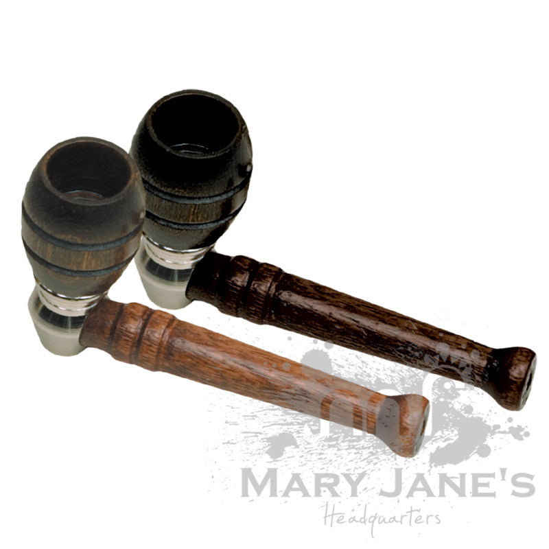 Curly Nickel & Wood Pipe - Mary Jane's Headquarters