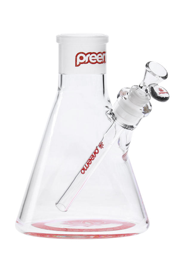 Preemo Glass 8" Tall Build-A-Bong Beaker Base - Red
