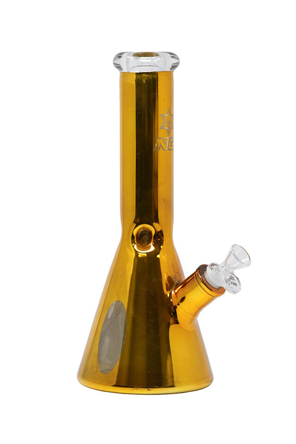 Nice Glass 13" Metallic Wrap Beaker Bongs - Gold