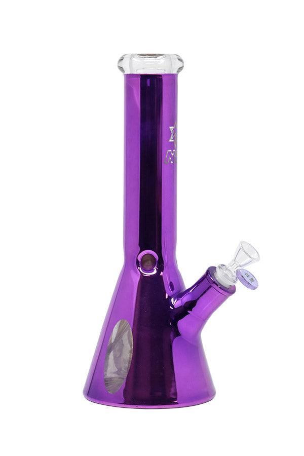 Nice Glass 13" Metallic Wrap Beaker Bongs - Purple