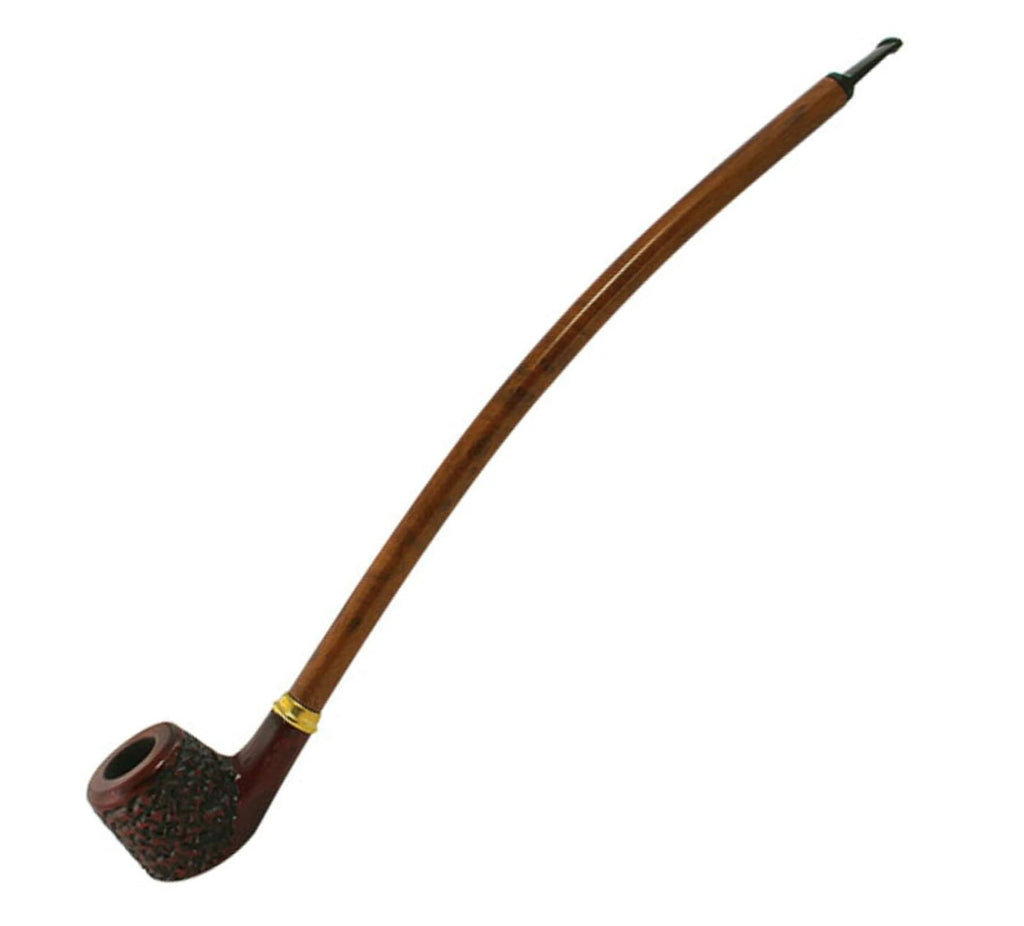 15" Curved Engraved Cherry Wood Shire Pipe