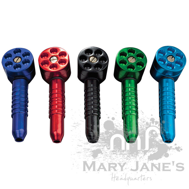 Anodized Six Shooter Metal Pipe - Mary Jane's Headquarters