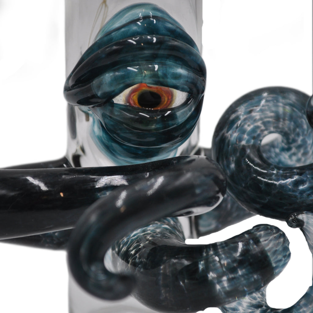 Shine Glassworks 20" Blue Squid Straight Tube Bong