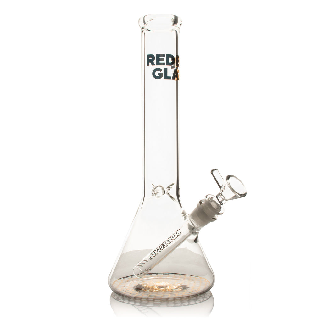 12" Red Eye Glass Honeycomb Beaker Bong