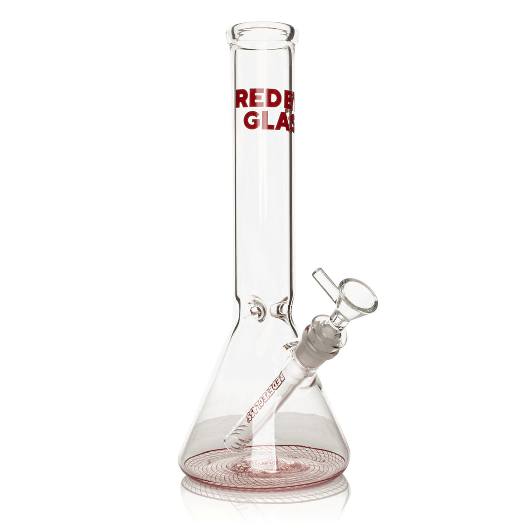 12" Red Eye Glass Reticello Beaker Bong