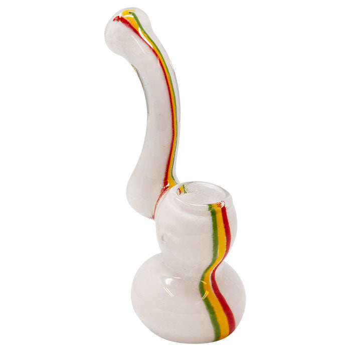 White Inside out 5" Glass Bubbler