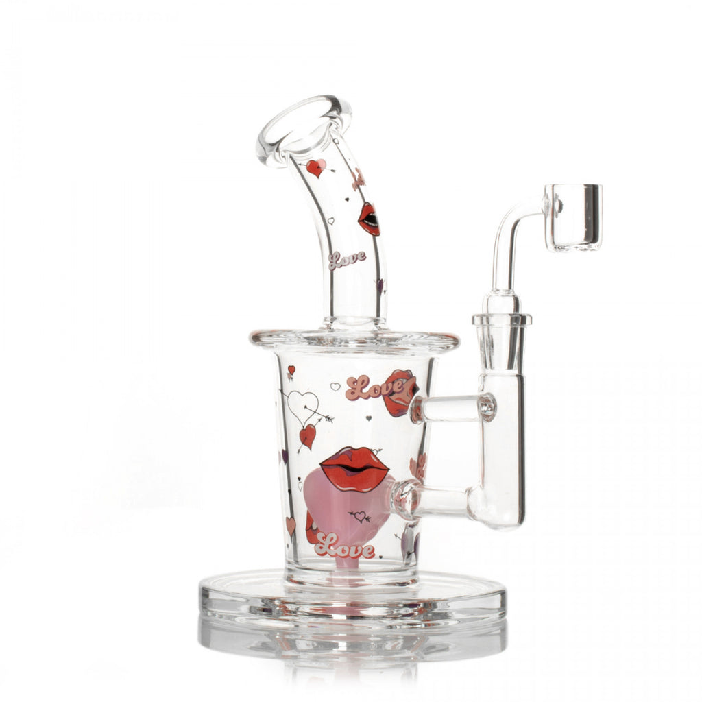Red Eye Glass 8" Heart Concentrate Rig