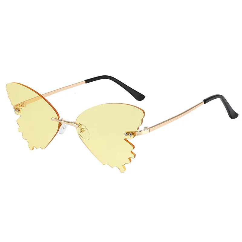 Ladies Rimless Butterfly Sunglasses