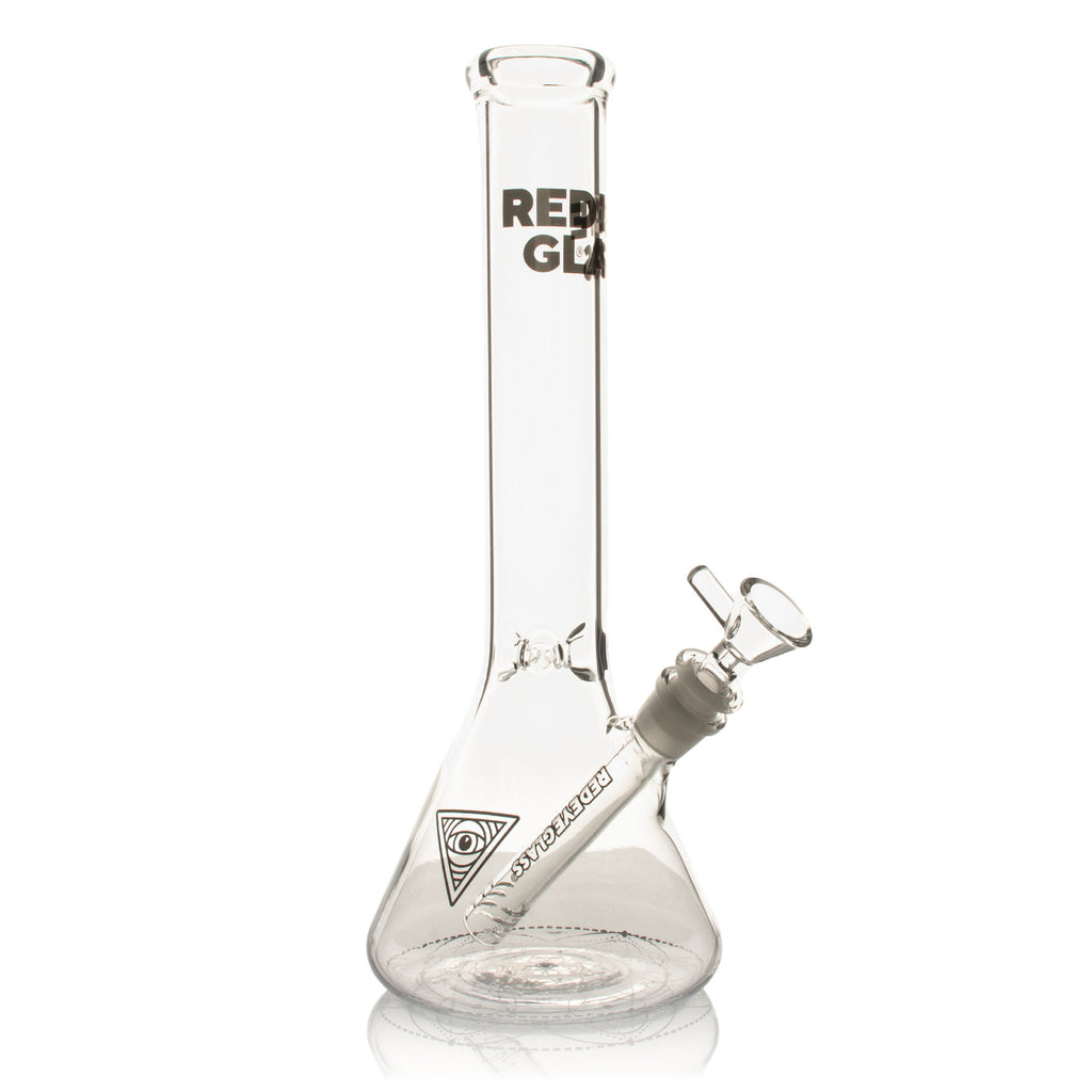 12" Red Eye Glass Sacred Geometry Beaker Bong