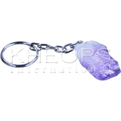 Rough Point Crystal Keychain