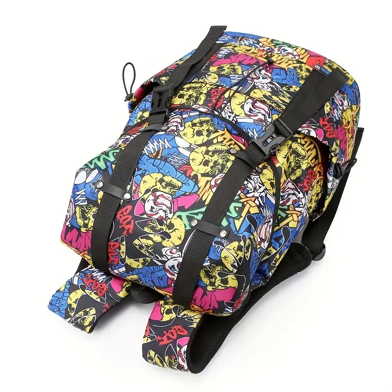 Bright Colorful Graffiti Flap Backpack