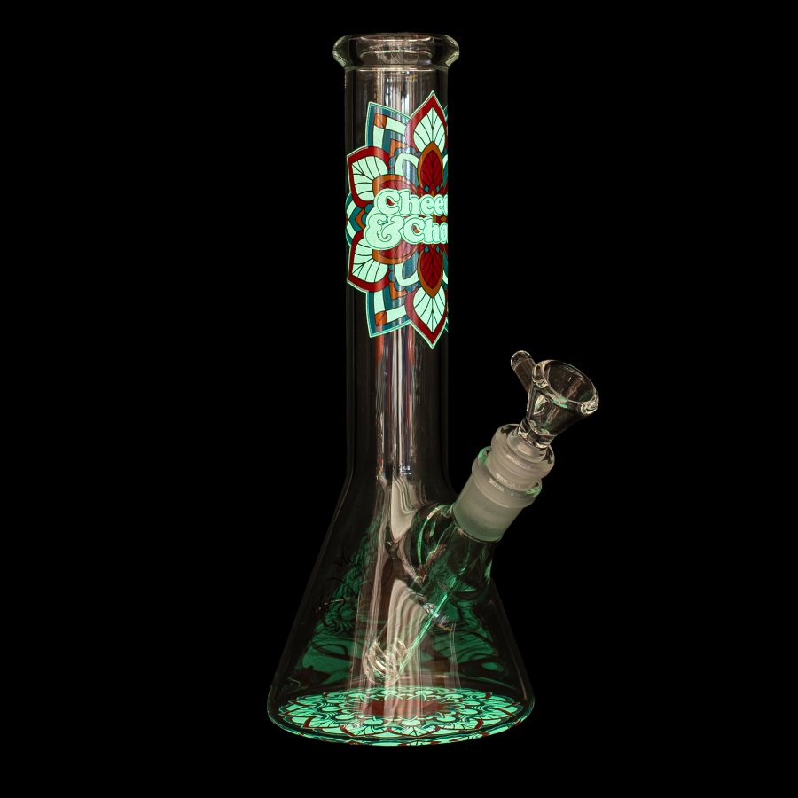 Cheech & Chong  Mandala Glow-in-the-Dark Beaker Bong