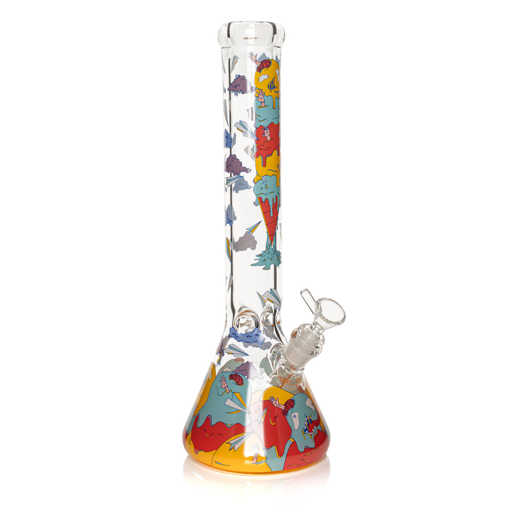 RED EYE GLASS® 15" 7mm Thick Ice Cream Mountain Beaker Base Water Pipe (Limited Edition)