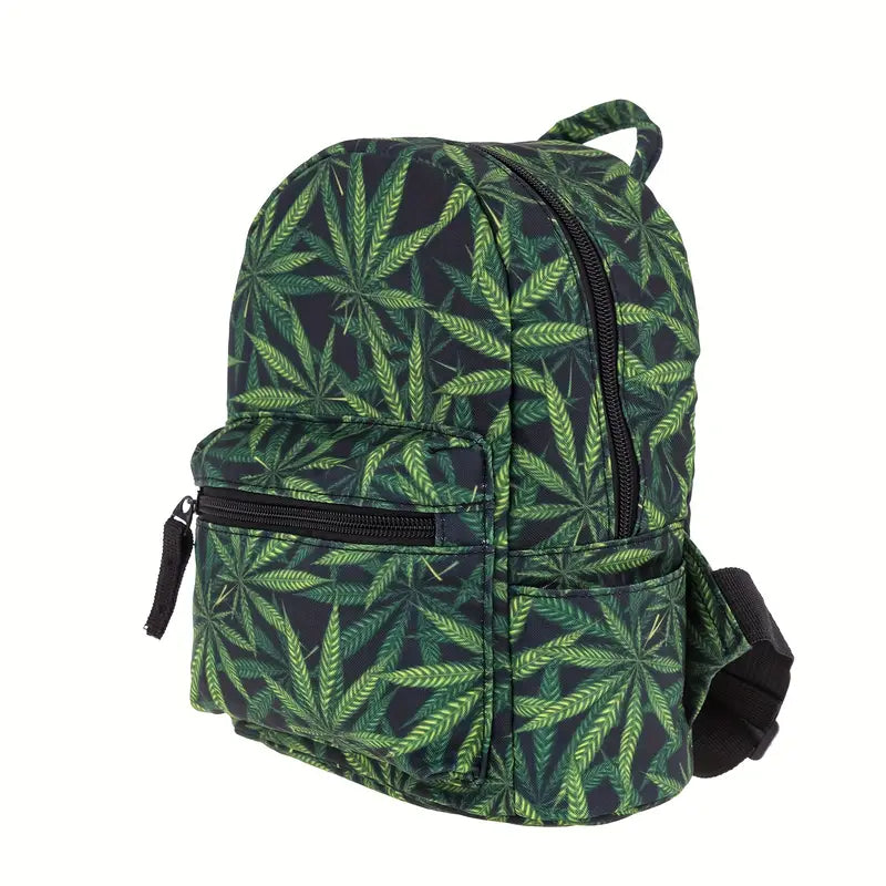 dark green leaf mini backpack Print Deboss Vines Creep And Grow Around To The Side Pockets Lululemon City Essentials Small Backpack