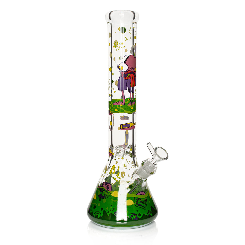 RED EYE GLASS® 15" 7mm Thick Acid Bath Beaker Base Water Pipe (Limited Edition)