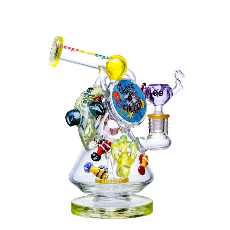 Cheech Glass 10" It's a Shark Attack! Save Yourself! Here is a Rescue Tube Recycler