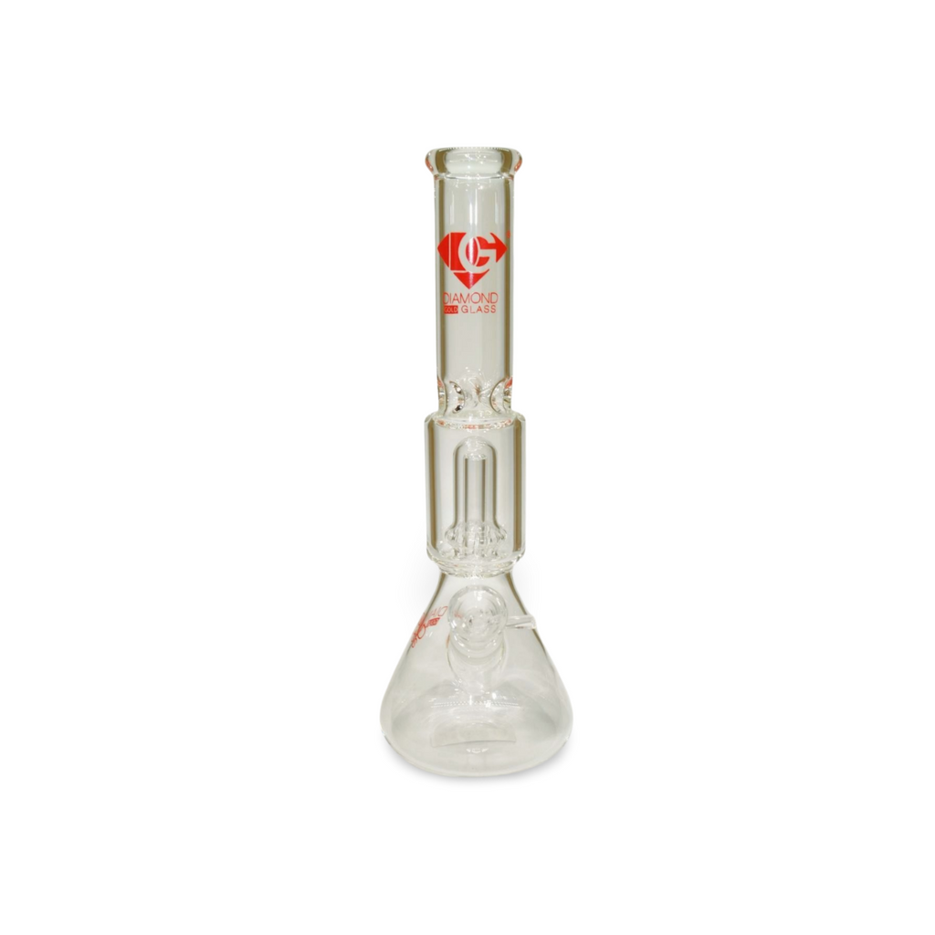 Diamond Glass 12" Showerhead Beaker Bong