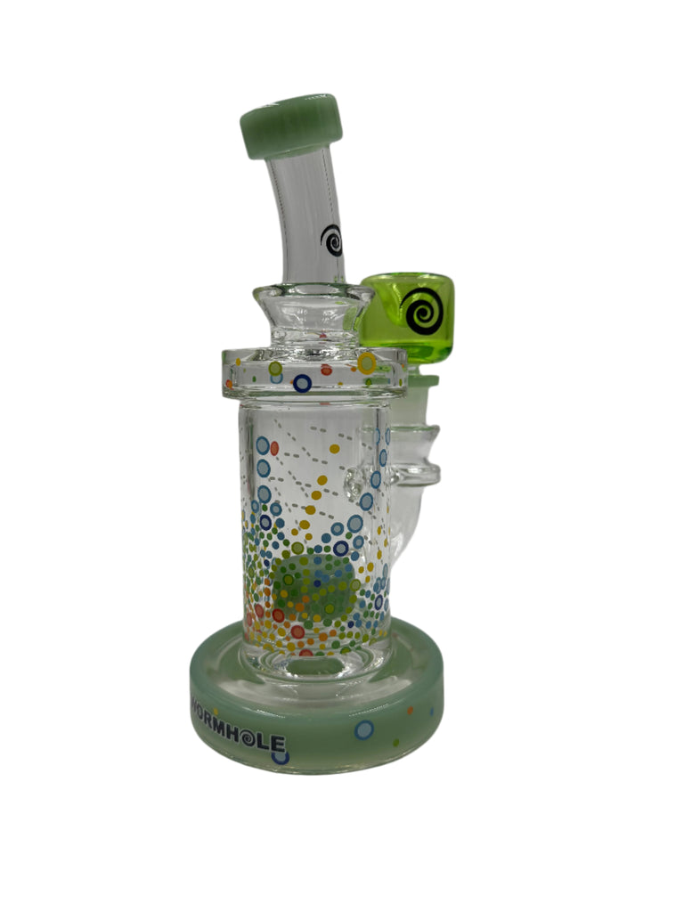 MilkyWay Glass Wormhole Series Beaded Mandala 8" Dab Rig