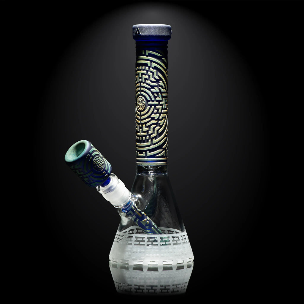 Milkyway Dark Blue Frit Telekinesis 11″ Glass Beaker