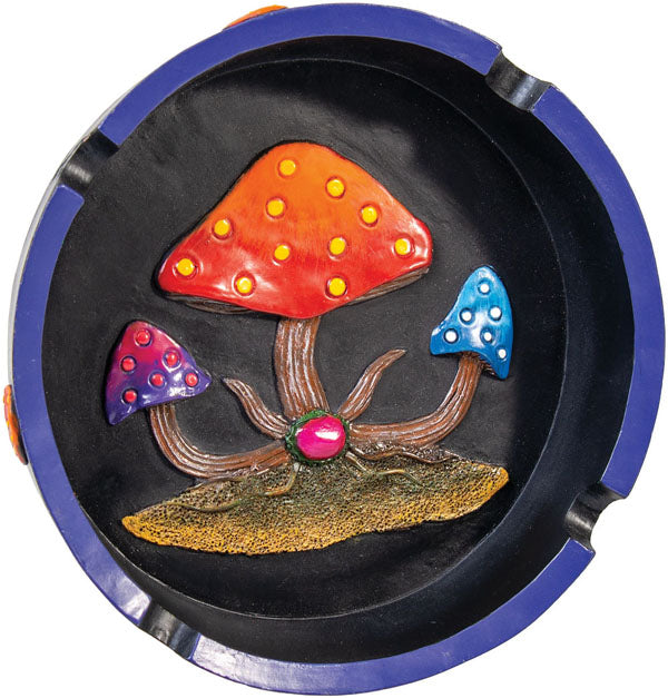 Polyresin Round 5.75" Long Mushroom Ashtray