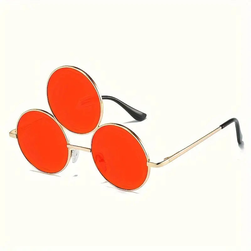 Three Eyes Metal Frame Sunglasses