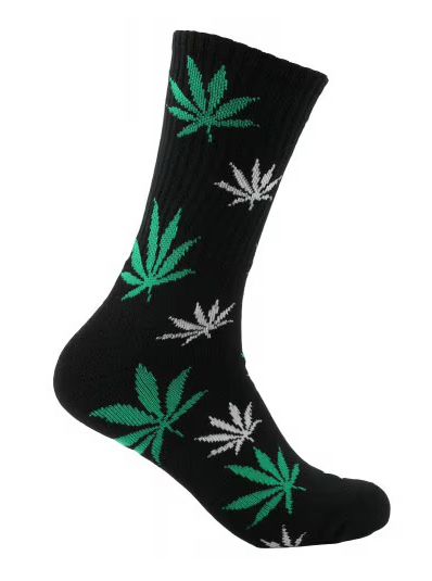 Vibrant Colored Weed Print Socks ( 1 Pair )