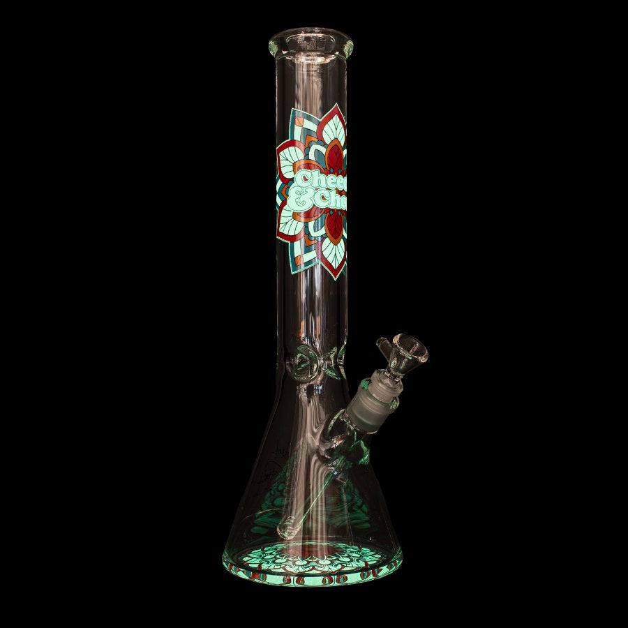 Cheech & Chong  Mandala Glow-in-the-Dark Beaker Bong