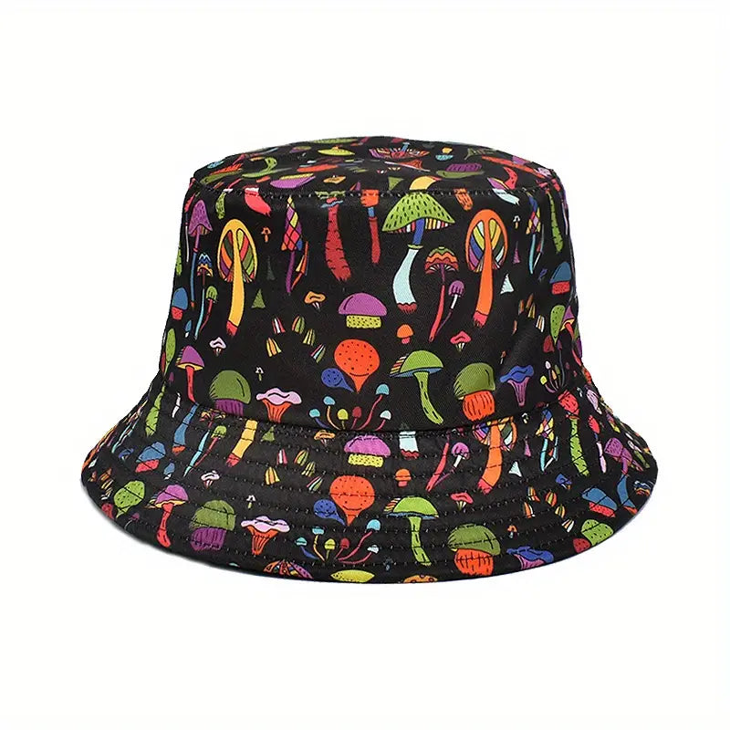 Reversible Mushroom Print Bucket Hats8296253076474466