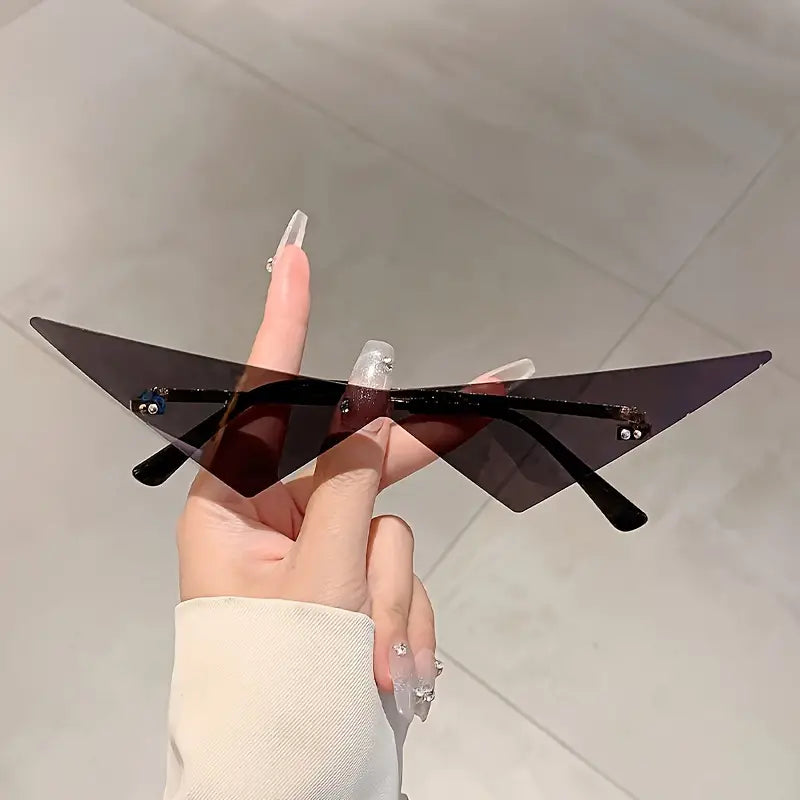 Women Frameless Triangle Sunglasses