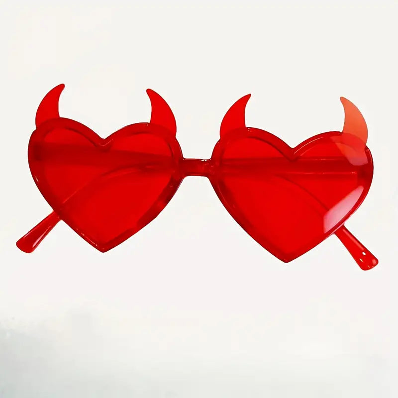 Red Devil Horn Heart Sunglasses