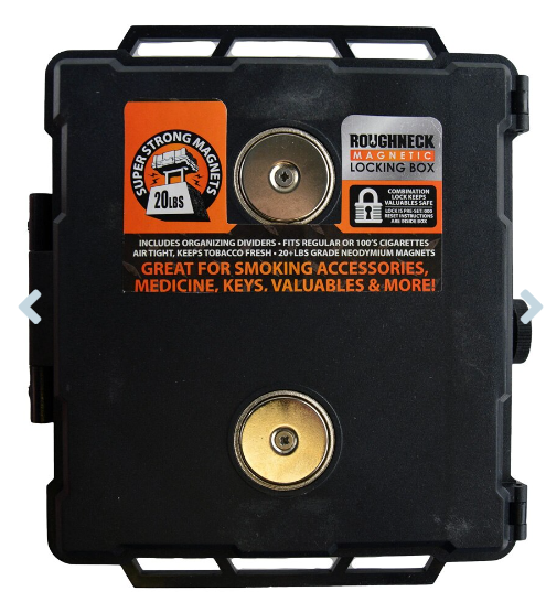 Roughneck Magnetic Locking Box | 6"x5.5"