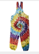 Threadheads Rainbow Spiral Tie Dye Overalls