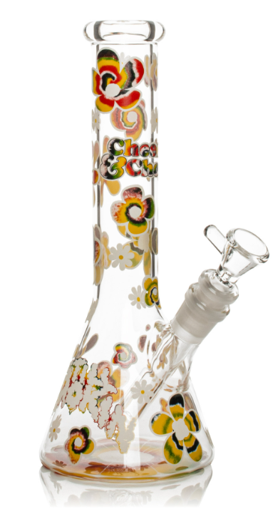 Cheech & Chong Glass Tie Dye Glow-in-the-Dark Beaker Bong