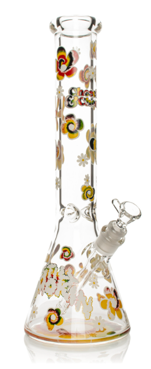 Cheech & Chong Glass Tie Dye Glow-in-the-Dark Beaker Bong