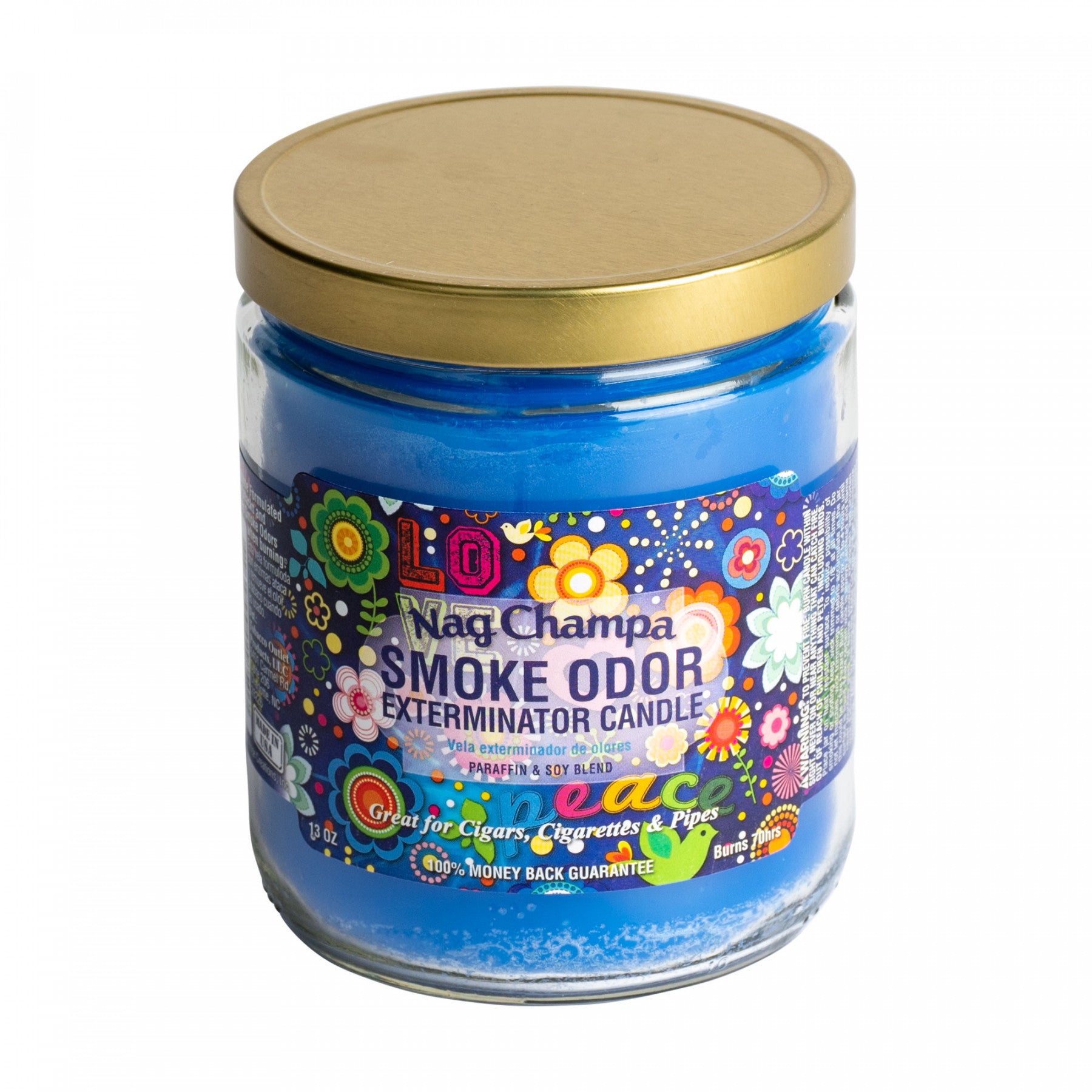 2x Jars Smoke Odor Nag Champa Smoke Exterminator Candles, 13oz, 70 Hr  Burn
