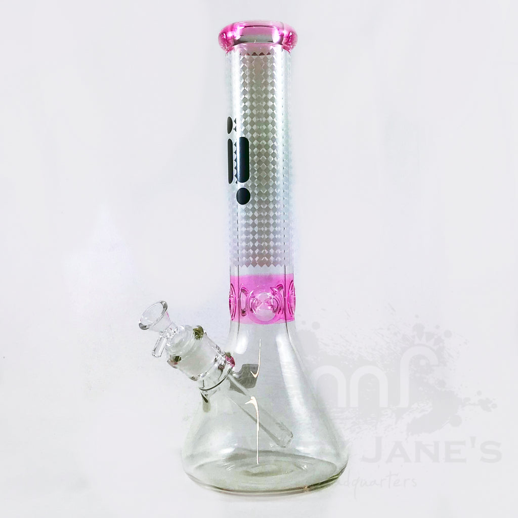Infyniti 14" 7mm Frosted Beaker W/ Textured Neck pink