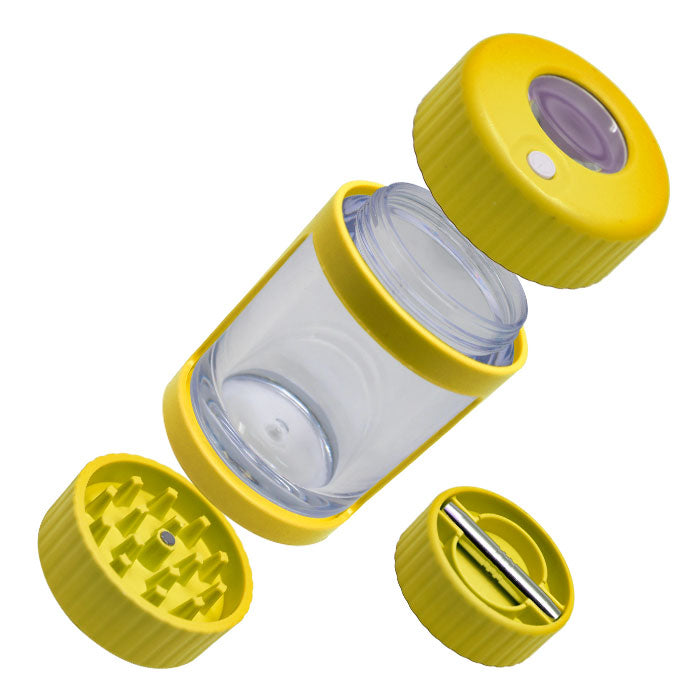Backwoods Led Stash Can With Grinder - Yellow