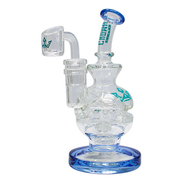 Crown Glass 6" Dab Rigs by Maple Glass - Blue