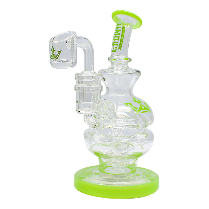 Crown Glass 6" Dab Rigs by Maple Glass - Green