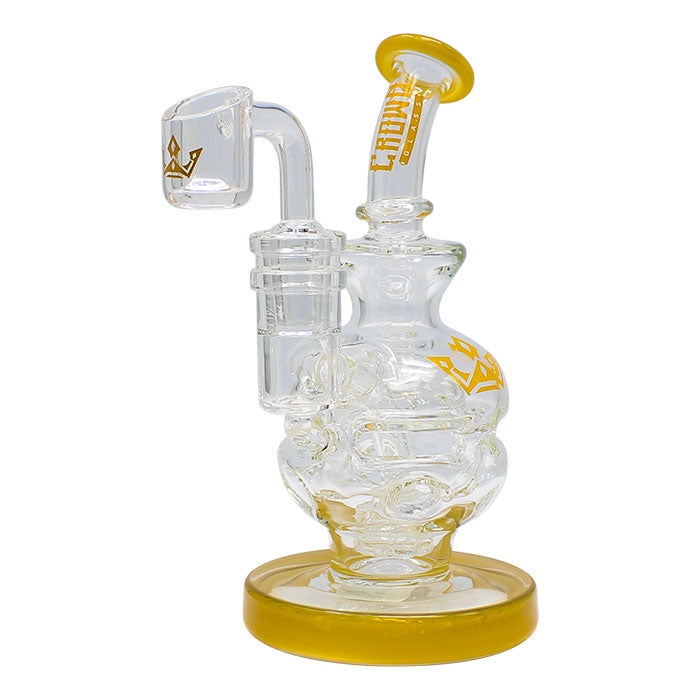 Crown Glass 6" Dab Rigs by Maple Glass - Yellow